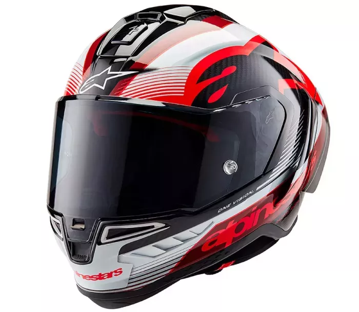 Kask motocyklowy Alpinestars Supertech R10 Team black/carbon red/white glossy