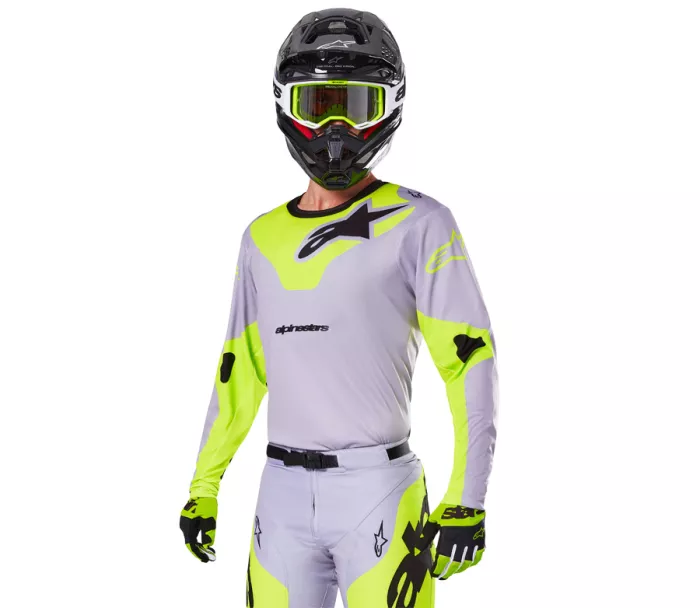 Koszulka motocrossowa Alpinestars Racer Veil grey/yellow fluo