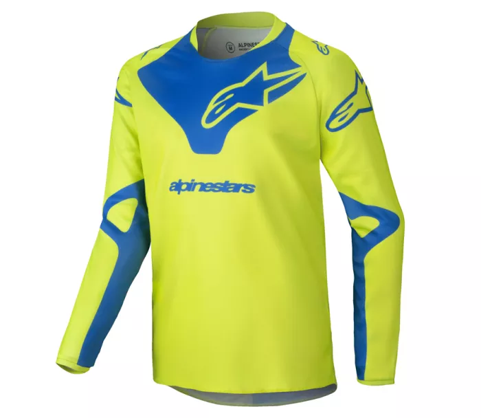 Koszulka dziecięca Alpinestars Racer Veil yellow fluo/blue