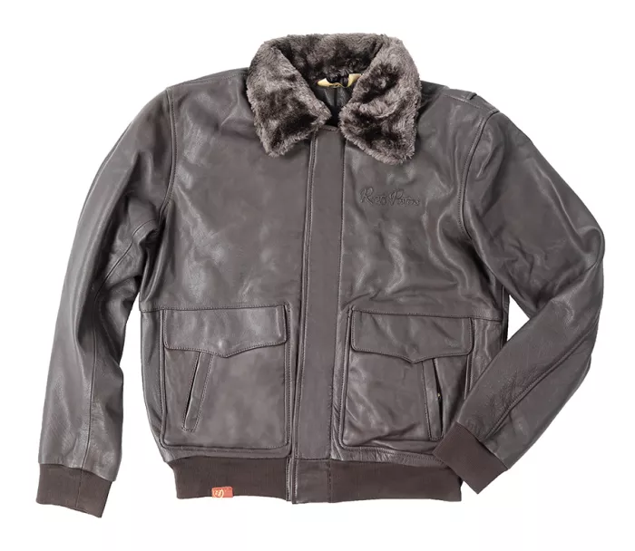 Kurtka skórzana Rusty Pistons RPJAM33 Shearling Aero brązowa