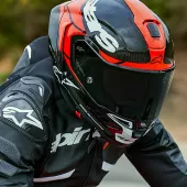 Integralny kask Alpinestars Supertech R10 Element black/carbon bright red/white gloss