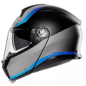 Helma na moto AGV TOURMODULAR E2206 MPLK STRAY BLACK/GREY/BLUE