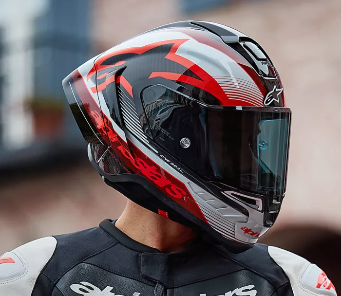 Kask motocyklowy Alpinestars Supertech R10 Team black/carbon red/white glossy