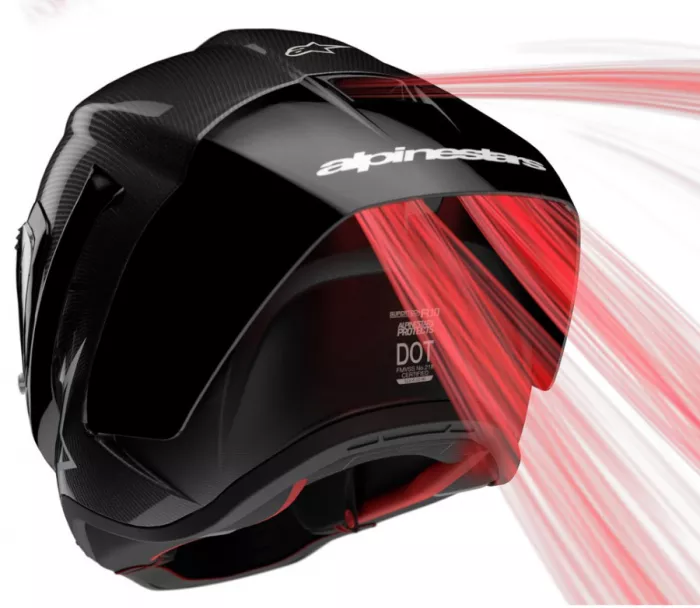 Kask motocyklowy Alpinestars Supertech R10 Team black/carbon red/white glossy