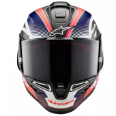 Integralny kask Alpinestars Supertech R10 Team black/carbon red fluo/dark blue matt