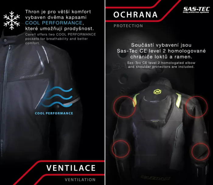 Damska kurtka motocyklowa Nazran Thron Tech Air czarna / szara / fluo