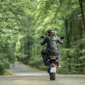 Męskie niebieskie dżinsy motocyklowe Trilobite Ton-up - przedłużona długość