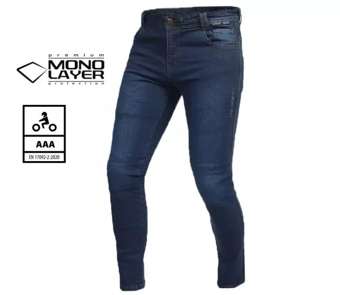 Męskie dżinsy motocyklowe Trilobite Uptown skinny fit monolayer AAA blue