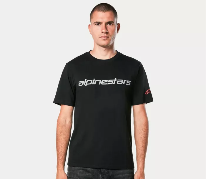 Męska koszulka Alpinestars Linear Wordmark 2.0 CSF black/grey/red