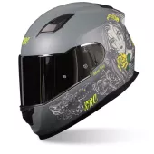 Kask motocyklowy XRC Cobra king matowy szary / fluo