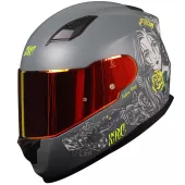 Kask motocyklowy XRC Cobra king matowy szary / fluo