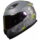 Kask motocyklowy XRC Cobra king matowy szary / fluo