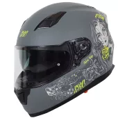 Kask motocyklowy XRC Cobra king matowy szary / fluo