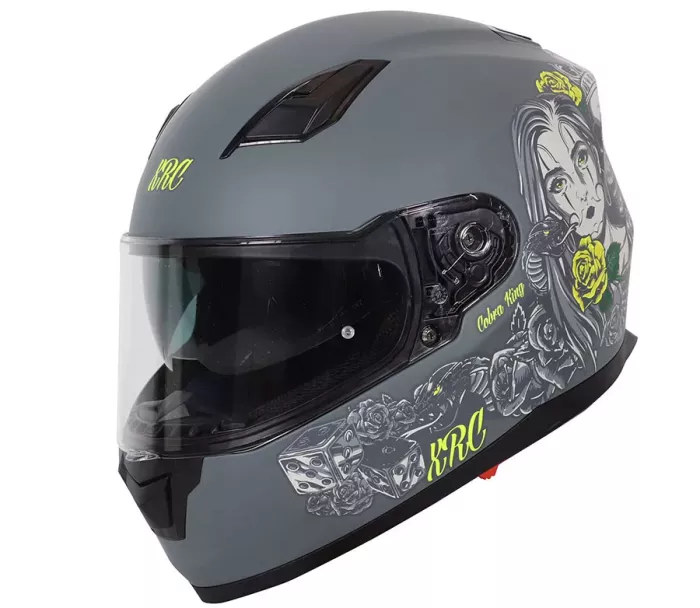 Kask motocyklowy XRC Cobra king matowy szary / fluo