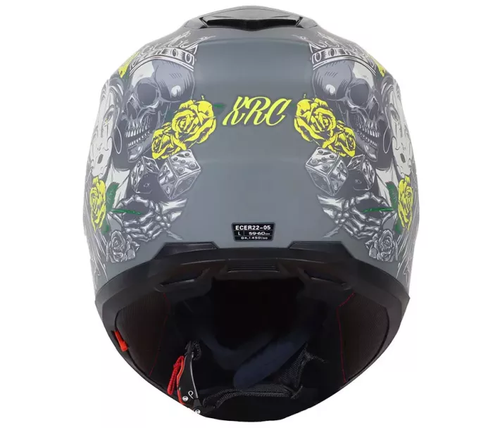 Kask motocyklowy XRC Cobra king matowy szary / fluo