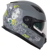 Kask motocyklowy XRC Cobra king matowy szary / fluo