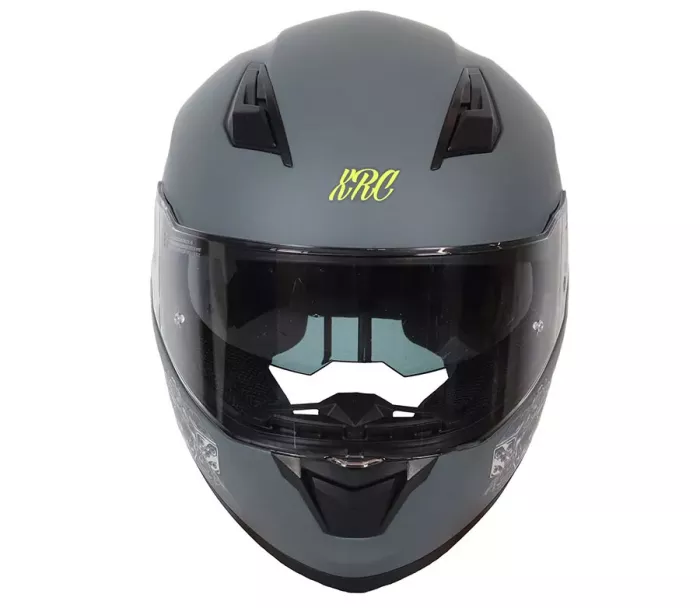 Kask motocyklowy XRC Cobra king matowy szary / fluo