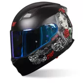 Kask motocyklowy XRC Cobra king mat czarny / czerwony