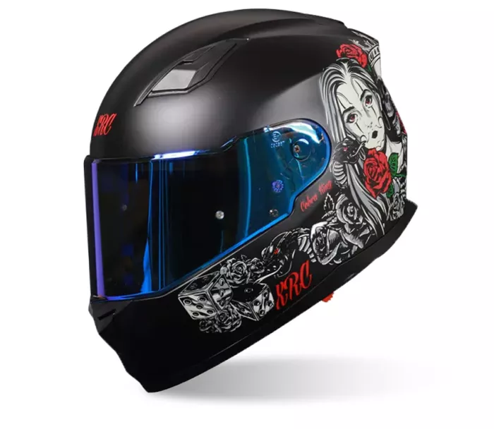 Kask motocyklowy XRC Cobra king mat czarny / czerwony