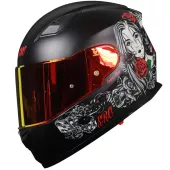 Kask motocyklowy XRC Cobra king mat czarny / czerwony