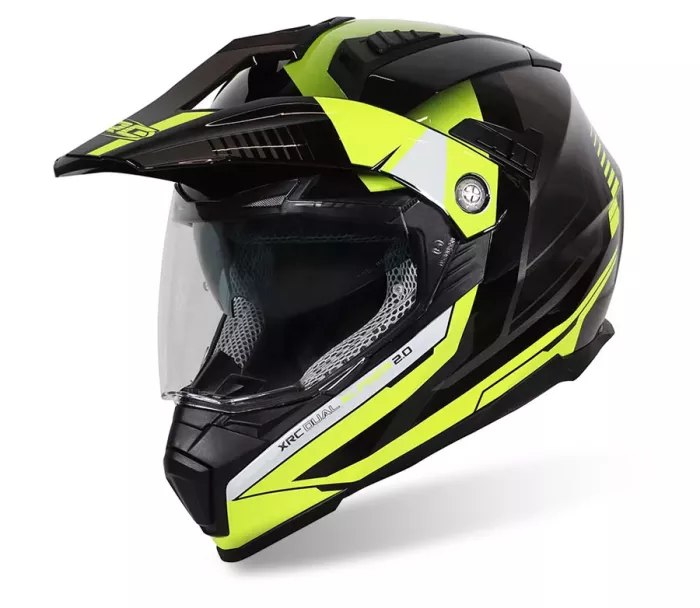 Kask motocyklowy XRC Dual Alpiner 2.0 ECE06 czarno/żółty fluo