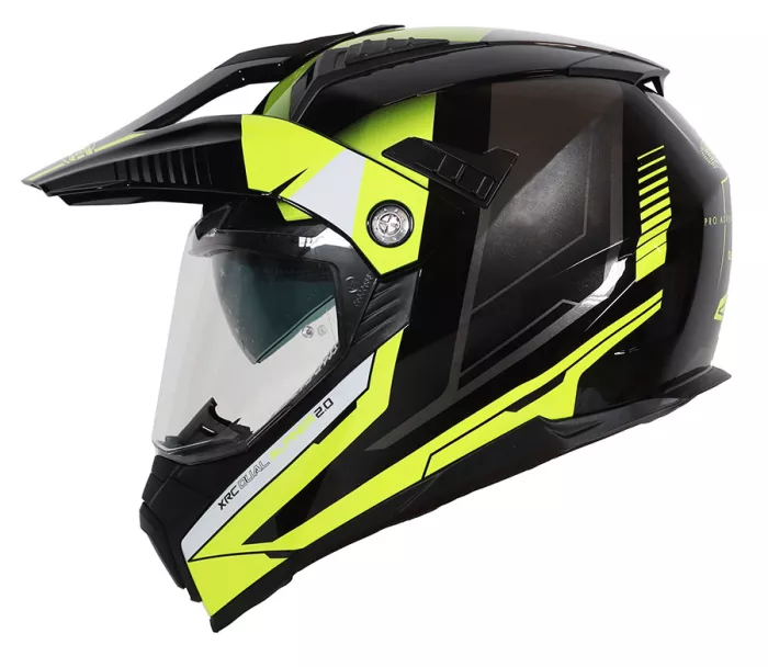 Kask motocyklowy XRC Dual Alpiner 2.0 ECE06 czarno/żółty fluo