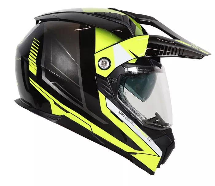 Kask motocyklowy XRC Dual Alpiner 2.0 ECE06 czarno/żółty fluo