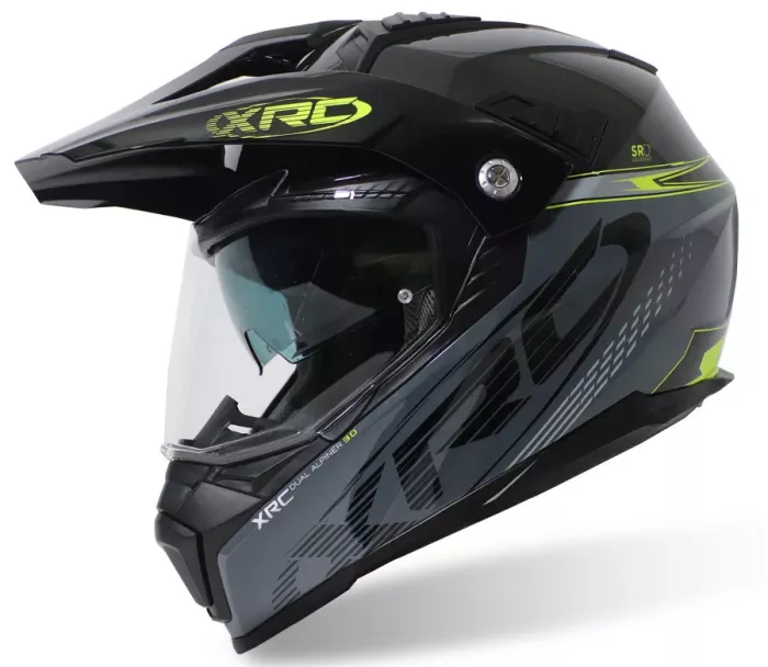 Kask motocyklowy XRC Dual Alpiner 3.0 ciemnoszary/czarny/fluo