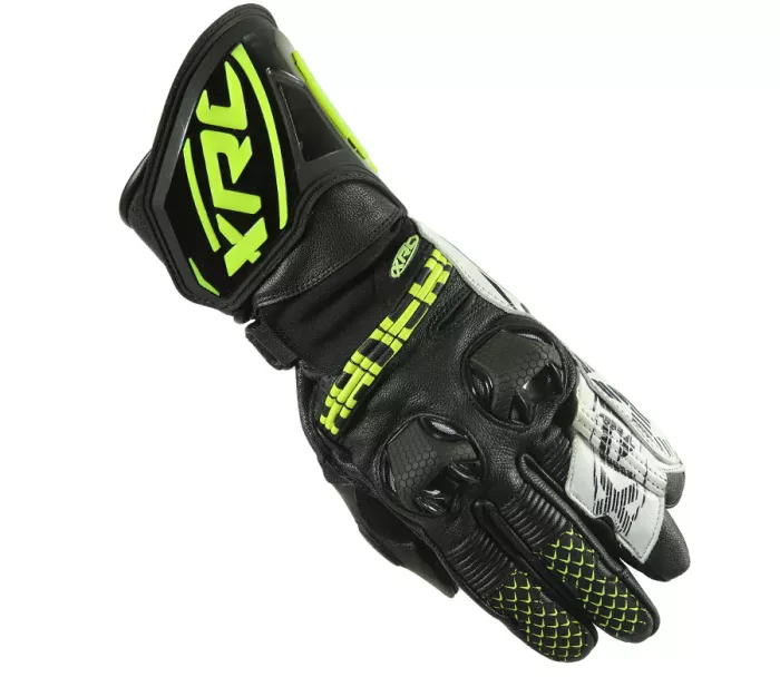 Rękawice motocyklowe XRC HADERG RACE BLK / WHT / FLUO