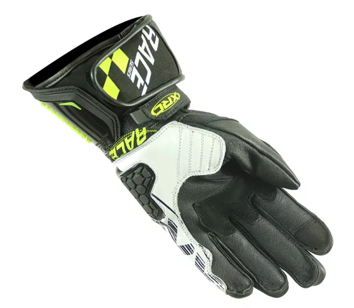 Rękawice motocyklowe XRC HADERG RACE BLK / WHT / FLUO