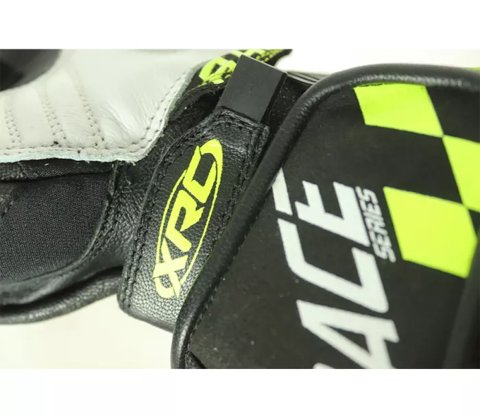 Rękawice motocyklowe XRC HADERG RACE BLK / WHT / FLUO