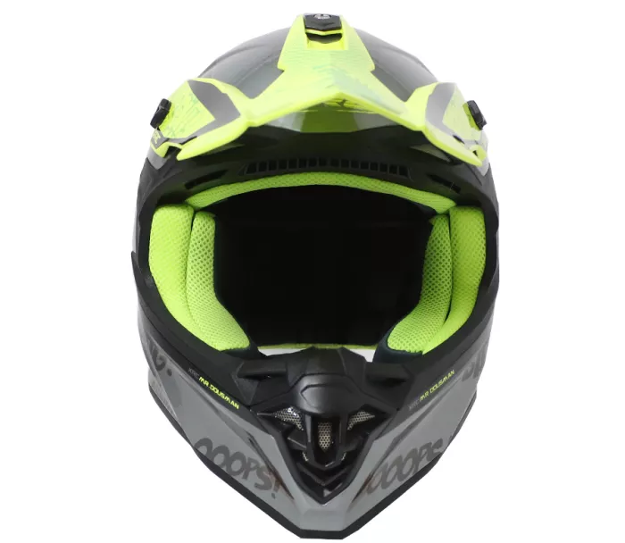 Kask motocrossowy XRC Dousman szary/żółty fluo