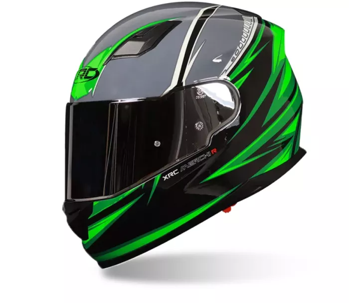 Kask motocyklowy XRC Merchi R czarny / zielony / szary