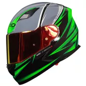 Kask motocyklowy XRC Merchi R czarny / zielony / szary