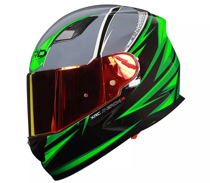 Kask motocyklowy XRC Merchi R czarny / zielony / szary