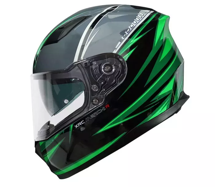 Kask motocyklowy XRC Merchi R czarny / zielony / szary