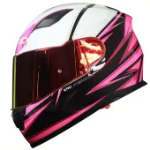 Kask motocyklowy XRC Merchi R czarno/różowo/biały