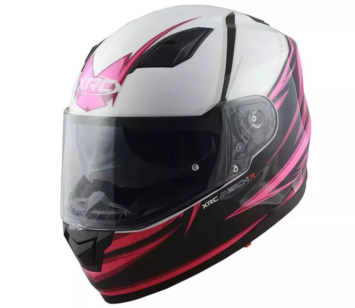 Kask motocyklowy XRC Merchi R czarno/różowo/biały