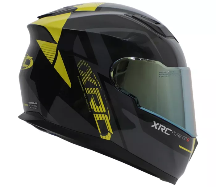 Kask motocyklowy XRC Pure GP 6 czarny/żółty fluo