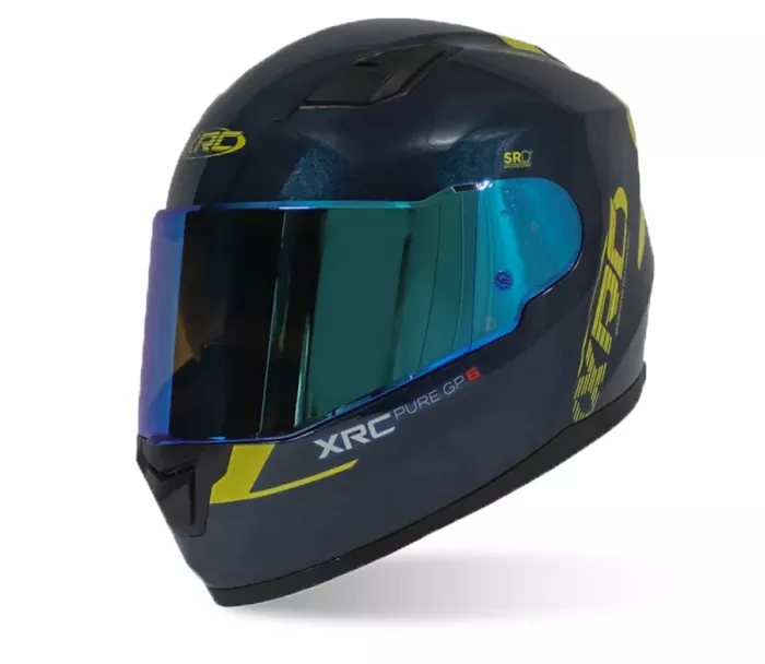 Kask motocyklowy XRC Pure GP 6 niebieski/żółty fluo