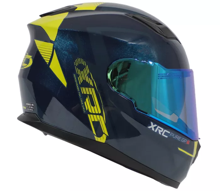 Kask motocyklowy XRC Pure GP 6 niebieski/żółty fluo