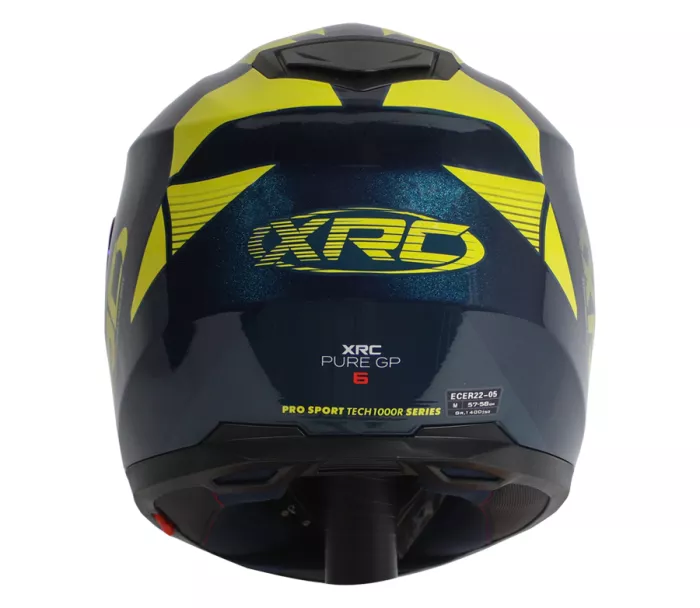 Kask motocyklowy XRC Pure GP 6 niebieski/żółty fluo