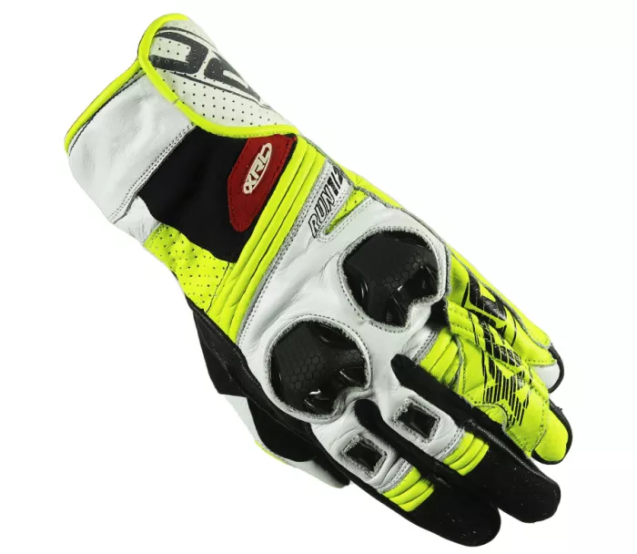 Rękawice motocyklowe XRC RUN 1/2 WHT / FLUO / BLK