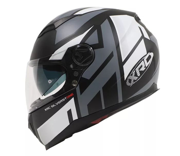 Kask motocyklowy XRC Silverstone matowy czarny/szary/biały