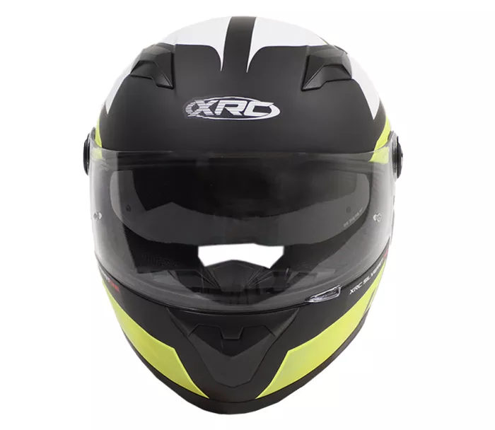 Kask motocyklowy XRC Silverstone matowy czarno/biało/żółty