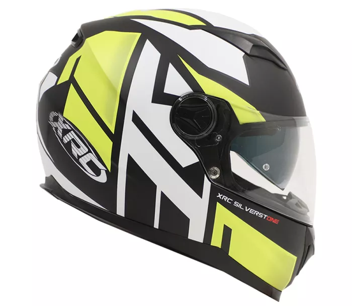 Kask motocyklowy XRC Silverstone matowy czarno/biało/żółty