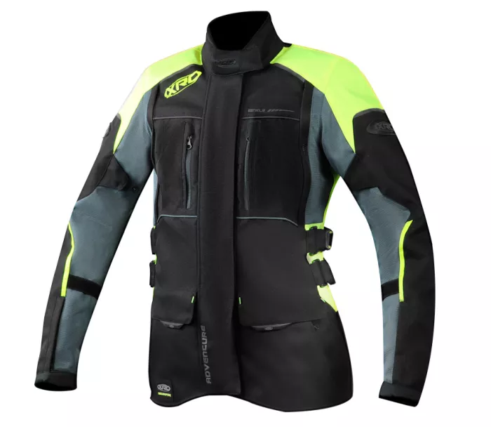 Damska kurtka motocyklowa XRC Winkle WTP blk / szara / fluo