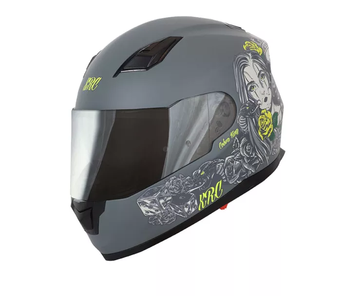 Kask motocyklowy XRC Cobra king matowy szary / fluo