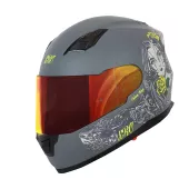 Kask motocyklowy XRC Cobra king matowy szary / fluo