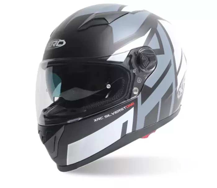 Kask motocyklowy XRC Silverstone matowy czarny/szary/biały